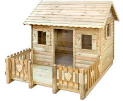 Spielhaus Hüttengaudi, 170 x 179,5 x 221 cm, aus Naturholz