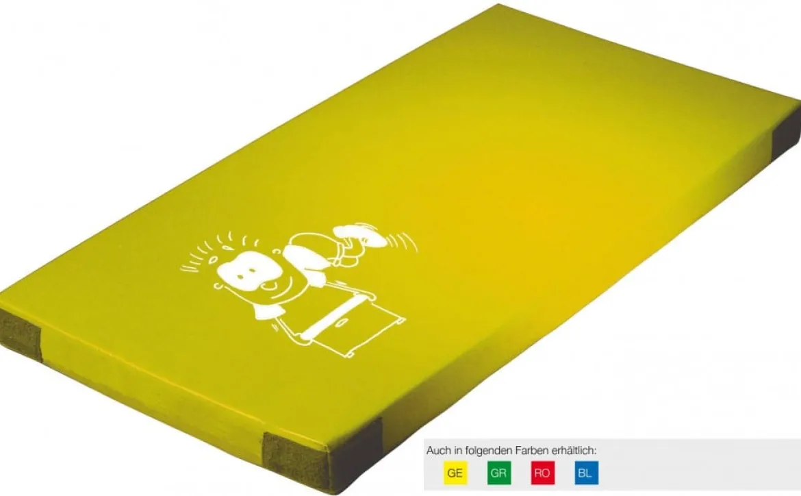 Spielmatte mit Kindermotiv Bocksprung, 150 x 100 cm, gelb