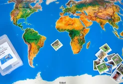 Spielteppich Landschaften der Erde mit 36 Tierkarten