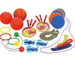 Spiel- und Pausenkiste, 22 Spiel- und Sportgeräte in Aufbewahrungs-Box