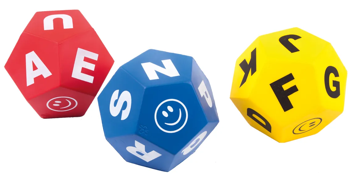 Spordas® Buchstabenwürfel, 3er Set