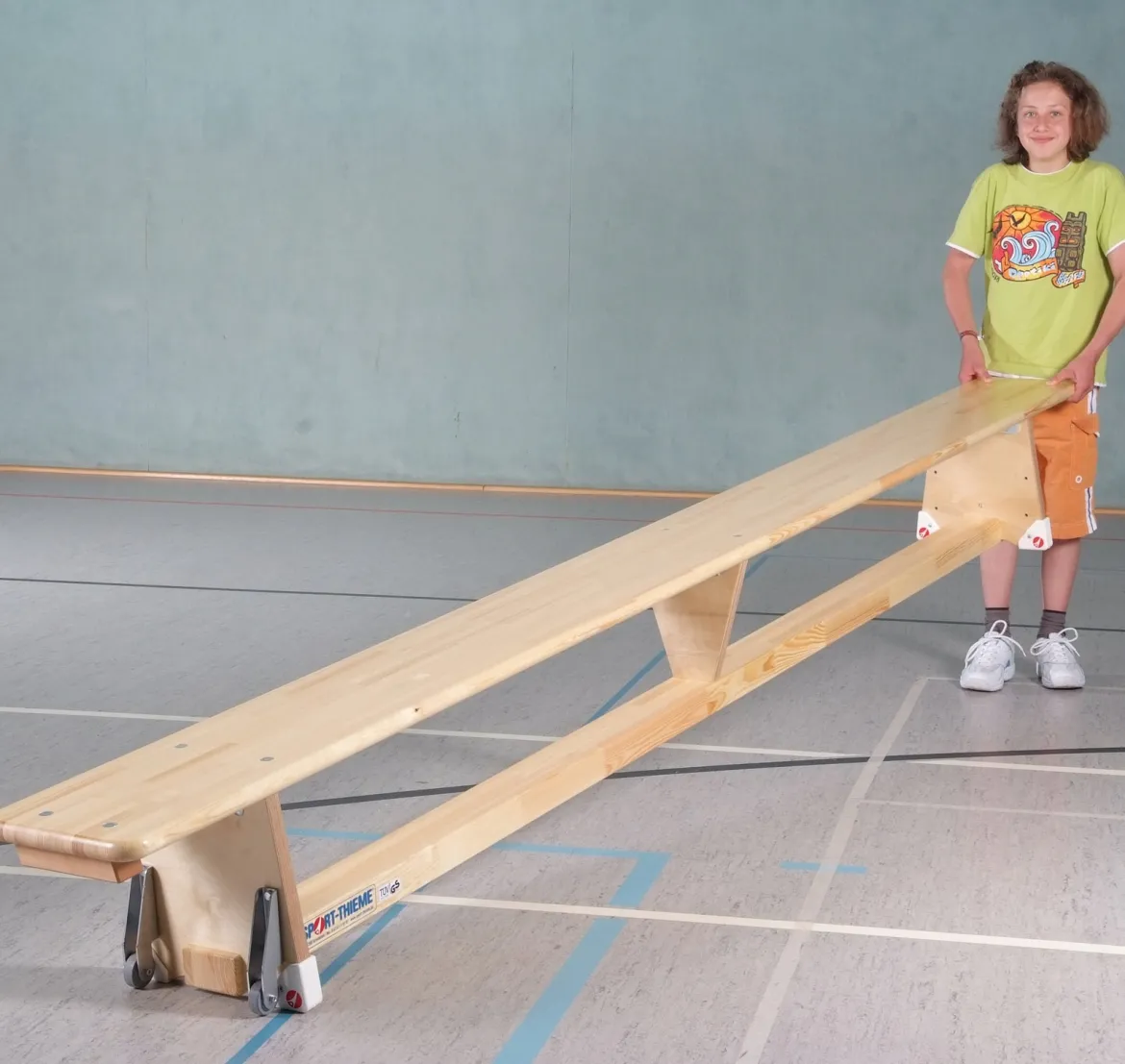 Sport-Thieme Turnbank Original, Länge 3 m, mit Transportrollen