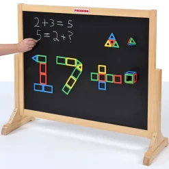 Standtafel für Magnetbausteine, Magnetic Polydron Activity Board, Whiteboard und Kreidetafel