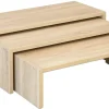 Stapelbänke 3er-Set, Eichedekor, Rechteck