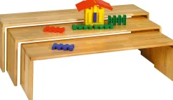 Stapelbänke-Set 3-teilig, Buche massiv