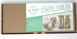 Stapelzahlen 100er Zahlenraum (34 Stück) - Zahlenbausteine naturfarben aus RE-Wood®