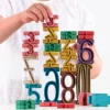 Stapelzahlen - Zahlenbausteine in Montessori-Farben aus RE-Wood®
