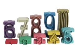 Stapelzahlen - Zahlenbausteine in Montessori-Farben aus RE-Wood®