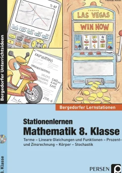 Stationenlernen Mathematik, Buch inkl. CD, 8. Klasse