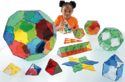 Steckbausteine, Original Crystal Polydron, transluzent, Klassenset, 184 Teile, für Kinder