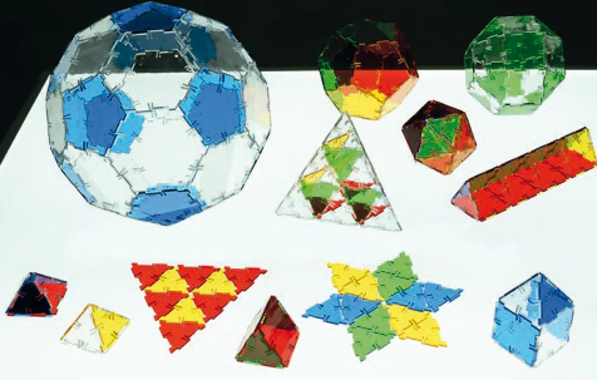 Steckbausteine, Original Crystal Polydron, transluzent, Klassenset, 184 Teile, für Kinder