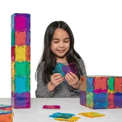 Steckbausteine, Original Crystal Polydron, transluzent, Klassenset CMY, 96 Teile, für Kinder