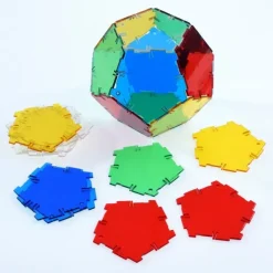 Steckbausteine, Original Crystal Polydron, transluzent, Starterset, 164 Teile, für Kinder