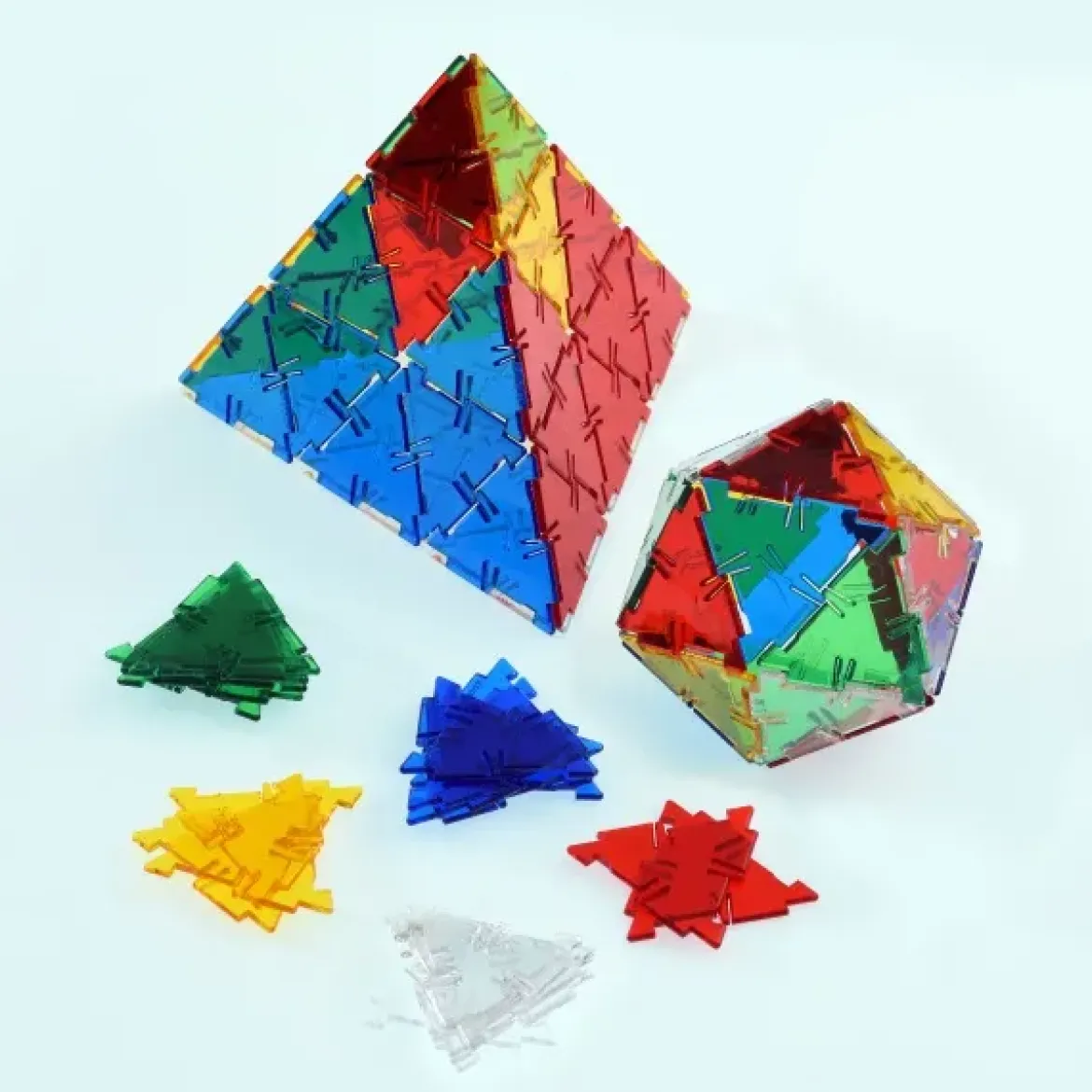 Steckbausteine, Original Crystal Polydron, transluzent, Starterset, 164 Teile, für Kinder