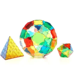 Steckbausteine, Original Crystal Polydron, transluzent, Starterset, 164 Teile, für Kinder