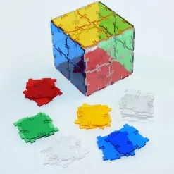 Steckbausteine, Original Crystal Polydron, transluzent, Starterset, 164 Teile, für Kinder