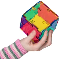 Steckbausteine, Original Crystal Polydron, transluzent, Starterset CMY, 48 Teile, für Kinder
