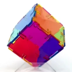 Steckbausteine, Original Crystal Polydron, transluzent, Starterset CMY, 48 Teile, für Kinder