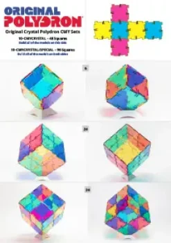 Steckbausteine, Original Crystal Polydron, transluzent, Starterset CMY, 48 Teile, für Kinder