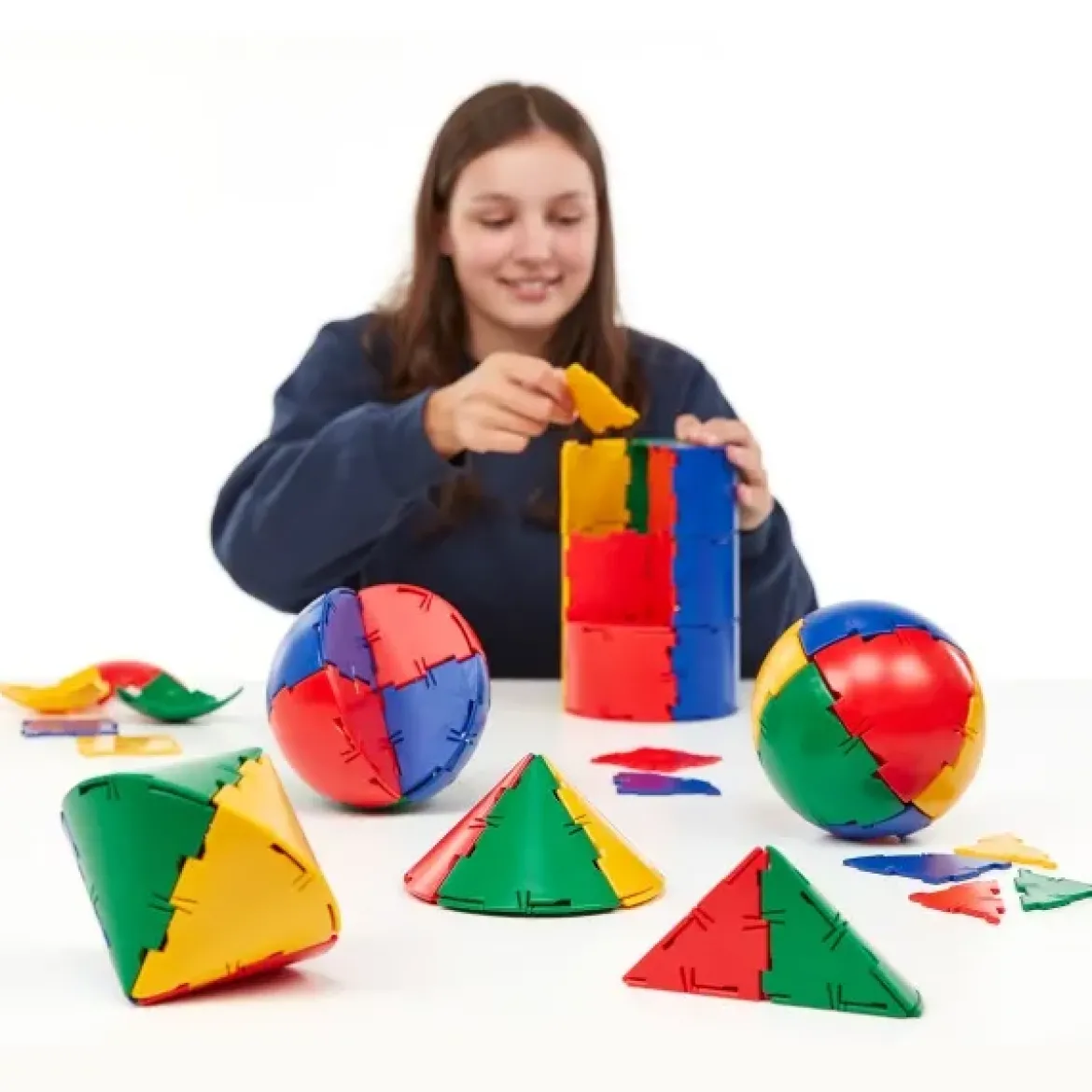 Steckbausteine, Original Polydron, Bögen und Rundungen, Klassenset, 196 Teile, für Kinder