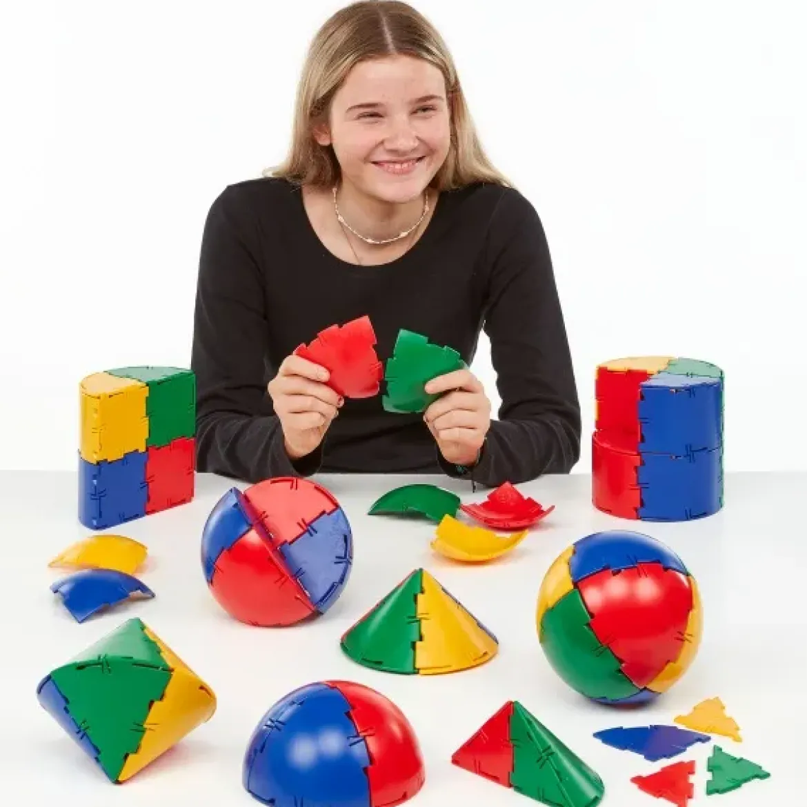 Steckbausteine, Original Polydron, Bögen und Rundungen, Klassenset, 196 Teile, für Kinder