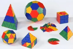 Steckbausteine, Original Polydron, Geometrie-Set inkl. Winkelmesser, 266 Teile, für Kinder