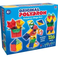 Steckbausteine, Original Polydron, Mega-Box inkl. Drehgelenken, 126 Teile, für Kinder