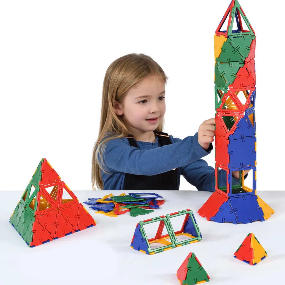Steckbausteine, Original Polydron, Mega-Box inkl. Drehgelenken, 126 Teile, für Kinder