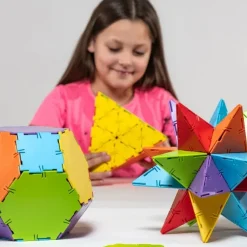 Steckbausteine, Original Polydron, Sonderfarben Klassenset inkl. Aufgabenkarten, 276 Teile, für Kinder