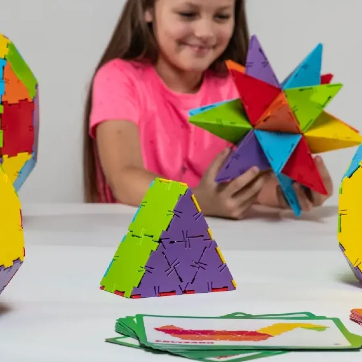 Steckbausteine, Original Polydron, Sonderfarben Klassenset inkl. Aufgabenkarten, 276 Teile, für Kinder