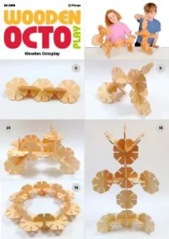 Steckblumen, Polydron Wooden Octoplay, 20 Teile, aus Holz, für Kinder