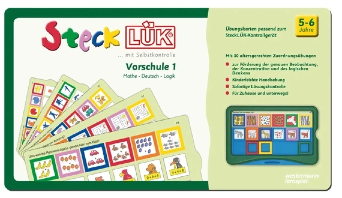 SteckLÜK-Übungsblock Vorschule 1 Mathe-Deutsch-Logik, 5-6 Jahre