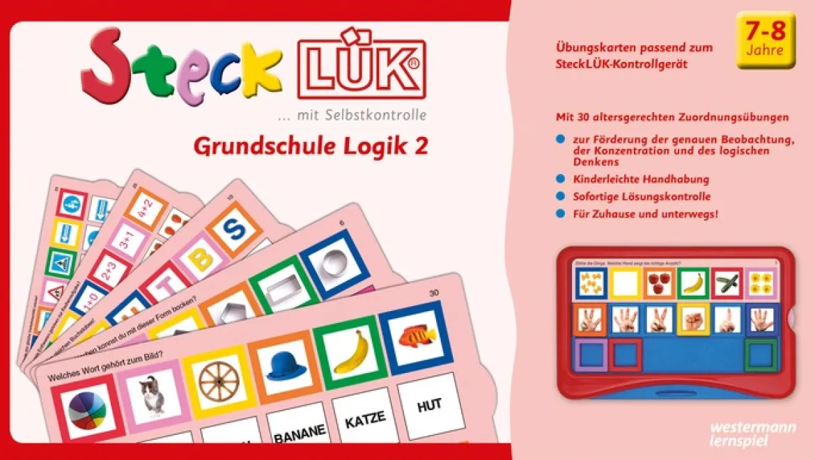 SteckLÜK Grundschule - Logik 2, Lernspiel mit farbiger Selbstkontrolle, 7-8 Jahre