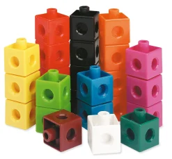Steckwürfel 500 Stück, 10 Farben, 20 mm, ab 5 Jahre