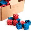 100 Steckwürfel 2 x 2 x 2 cm, aus RE-Wood® in rot / blau, 4-8 Jahre