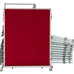Stelltafel-Set Unicolor mit Wagen, 24 Stativen, 20 Tafeln rot