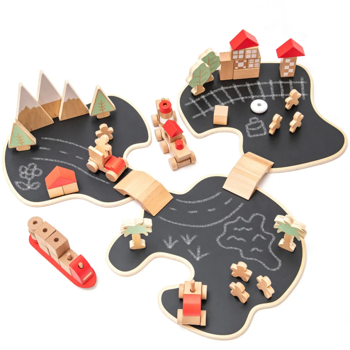 Story Island, Holzspielzeug-Set, 68 Teile, ab 2 Jahre