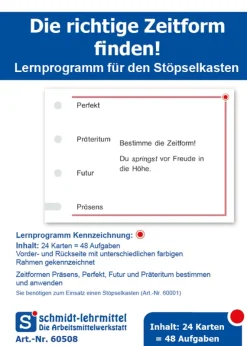 Stöpselkarten 'Die richtige Zeitform finden'