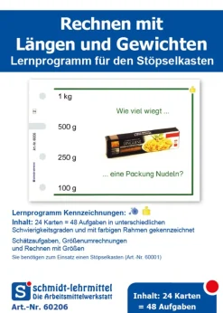 Stöpselkarten 'Längen und Gewichte'