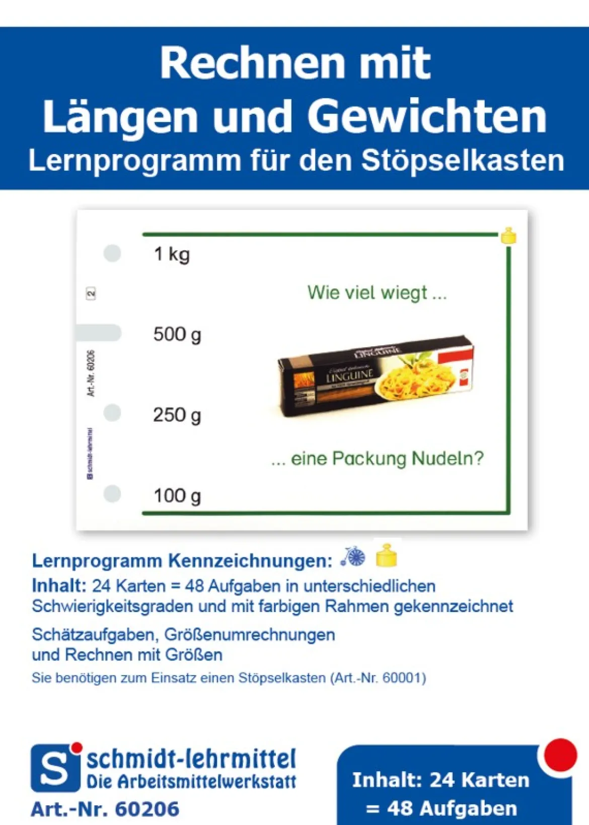 Stöpselkarten 'Längen und Gewichte'