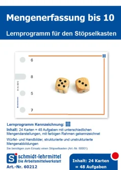 Stöpselkarten - Mengenerfassung bis 10, 24 Karten für den Stöpselkasten