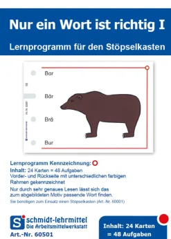 Stöpselkarten 'Nur ein Wort ist richtig I' ab 1. Klasse
