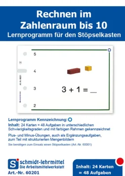 Stöpselkarten Rechnen +, - bis 10