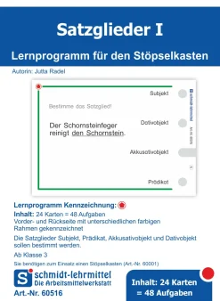 Stöpselkarten 'Satzglieder I' Klasse 3