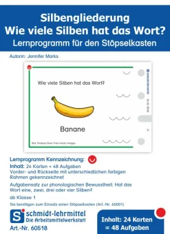 Stöpselkarten 'Silbengliederung - Wie viele Silben hat das Wort?'