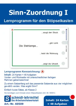 Stöpselkarten 'Sinn-Zuordnung I' ab 2. Klasse