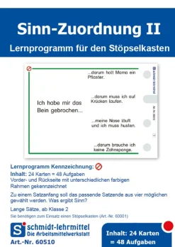 Stöpselkarten 'Sinn-Zuordnung II' ab 2. Klasse