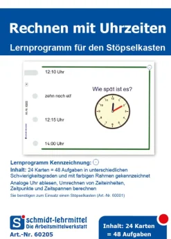 Stöpselkarten 'Uhrzeiten'