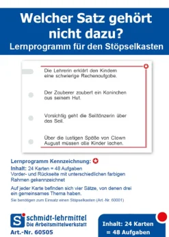 Stöpselkarten 'Welcher Satz gehört nicht dazu?'