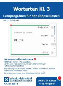Stöpselkarten 'Wortarten Kl. 3'
